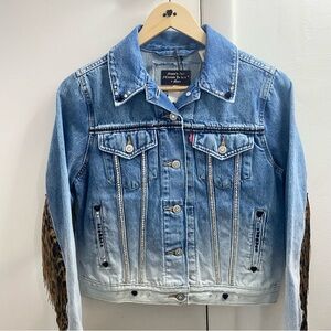 S - Custom Denim Jacket- Rhinestone Western Cowgirl Fringe